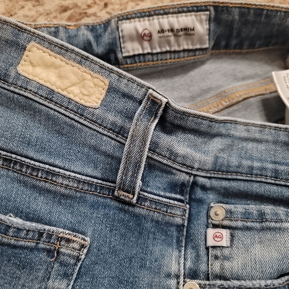 AG Adriano Goldschmied Farrah Skinny Ankle Jeans Women 28 Blue High Rise Raw Hem